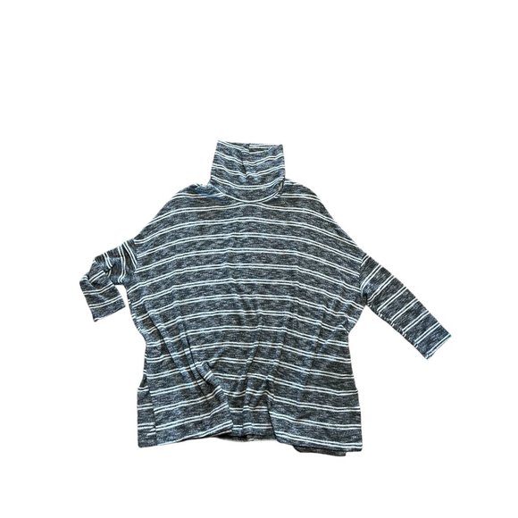 Anthropologie Tops - ✨ Anthropologie Postal Code Gray Striped Sweater Oversized Small